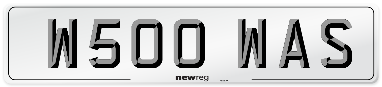 W500 WAS Number Plate from New Reg